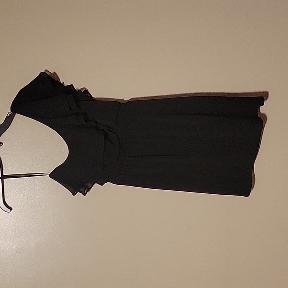 White House Black Market One Shoulder Ruffle‎ Dress Black Womens 2 - Picture 4 of 4